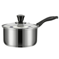 意善(ES)奶锅304不锈钢18cm加厚无涂层复底电磁炉燃气均可使用 18cm带盖