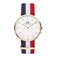 Daniel Wellington 丹尼尔惠灵顿DW手表 男40mm 金色边尼龙表带男士石英表