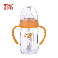 爱得利(IVORY)  奶瓶 婴儿奶瓶 T 宽口径硅胶奶嘴奶瓶 160ml橘色 *3件