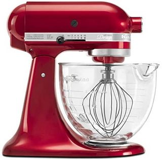 KitchenAid KSM155GBCA 5夸脱（2.37 升）Artisan Design系列搅拌机 配玻璃碗 - 糖果苹果红