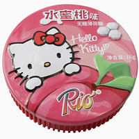 Rio 瑞欧无糖薄荷糖圆盒 HelloKitty联名款16g（水蜜桃味）口香糖 新品 *31件