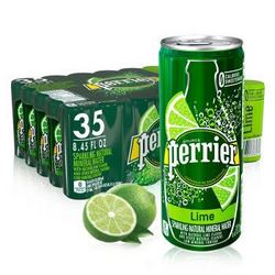 Perrier巴黎水青柠味气泡水 天然矿泉水 250ml*35罐