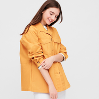 UNIQLO 优衣库 427065 女士麻棉衬衫式夹克