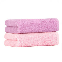 佳佰 纯棉毛巾 两条装 粉/紫