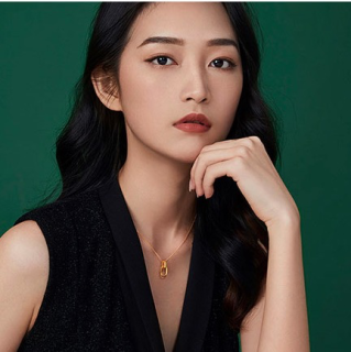 周大福 几何双环 F217317 足金黄金项链