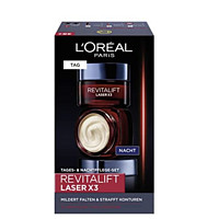 中亚prime会员：L'Oréal Paris 巴黎欧莱雅 透明质酸 日夜面部护理礼品套装 Revitalift Laser x3 抗皱面霜