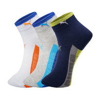 PUMA/彪马 男袜运动时尚休闲袜子3双装中筒袜M-2632-3 白1浅灰1深蓝1 均码