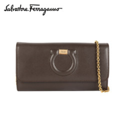 Salvatore Ferragamo 菲拉格慕 Gancini系列 0714830 女士经典款牛剖层革手包
