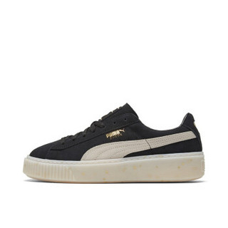 PUMA彪马官方 女子经典厚底休闲鞋 SUEDE PLATFORM CELEBRATE 365621 黑色-白 03 35.5