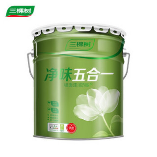 三棵树内墙漆乳胶漆健康+净味五合一墙面漆白色 15L（可调色）