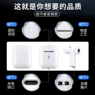 维肯【2020新款】Air无线蓝牙耳机适用苹果iPhone7p/8X/11pro华强北洛达1536u 【二代pods2】改名+入耳检测+秒弹窗+无线充电