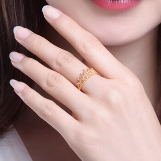 潮宏基 CHJ JEWELLERY 花冠 足金黄金戒指女款 计价 SRG30001121 约2.3g