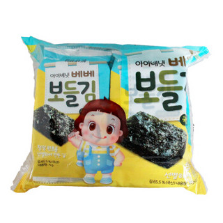 艾唯倪（ivenet）韩国原装进口 贝贝海苔休闲零食 儿童宝宝零食 无香精 原味16g