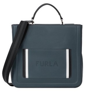 FURLA 芙拉 Reale系列女士皮质搭扣单肩邮差包985430 灰绿色大包