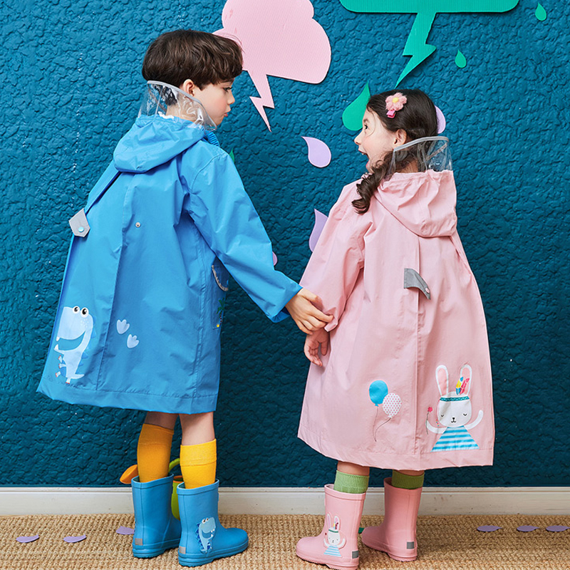 儿童雨衣女童宝宝小孩小学生男童幼儿园雨披中大童书包位防水连体