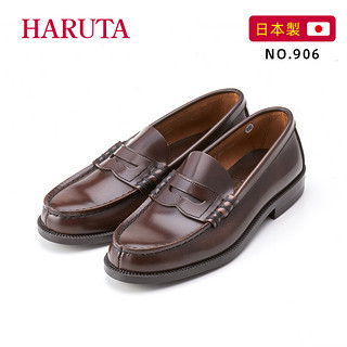 Haruta906日本进口商务牛皮鞋真皮鞋英伦风男士乐福鞋男dk制服鞋