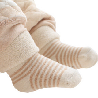 象宝宝（elepbaby）婴儿袜子 秋冬加厚款彩棉条纹儿童毛圈袜 新生儿宝宝棉袜4双盒装 14-16CM(2-3岁)