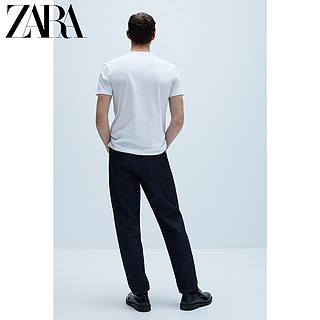 ZARA 新款 男装 修身基本款圆领打底白色短袖 T 恤 05584320250