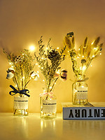 ins简约干花花瓶摆件玻璃客厅透明插花创意摆设办公室桌面装饰品