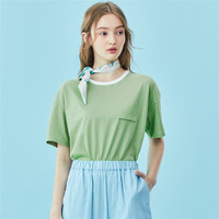 GIORDANO 佐丹奴 05320387 女士全棉T恤 56青绿 M