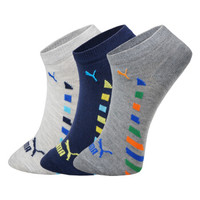 PUMA/彪马 男袜运动时尚休闲袜子3双装短袜船袜M-2622-3 浅灰1中灰1深蓝1 均码