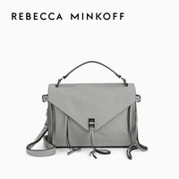 Rebecca Minkoff牛皮女士包DARREN流苏时尚单肩斜跨邮差包大号 Grey