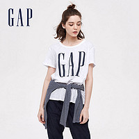 Gap女装LOGO圆领短袖T恤夏季548128 2020新款女士时尚情侣款上衣