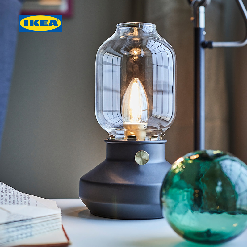 IKEA宜家TARNABY塔娜比台灯黑色创意设计北欧风可调光经典复古