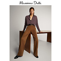 Massimo Dutti 女士长款缀扣衬衫休闲衬衣