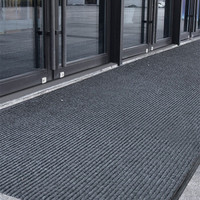 墨斗鱼 防滑PVC复合地垫进门迎宾吸水蹭土条纹地毯单张 1.2*5米灰色地垫可裁剪可定制