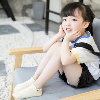 馨颂儿童袜子五双装夏款中大女童短筒棉袜船袜套装 卡通袜口 S(1-3岁)