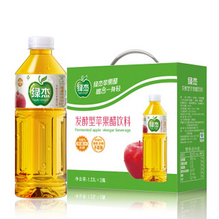 绿杰 苹果醋饮料大瓶1230ml*3 苹果汁果醋饮品整箱礼盒装