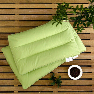 迎馨 枕芯家纺 纯荞麦枕头配枕套 全棉枕头填充荞麦壳成人学生枕头芯 绿色-46*72cm
