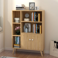 木以成居 客厅阳台储物柜简易书柜书架落地带门小户型玩具收纳柜子