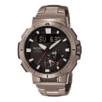 系列太阳能六局电波人造蓝宝石玻璃镜面多功能登山男表 prw-70yt-7