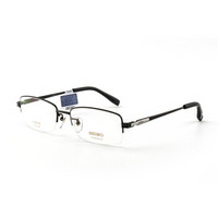 精工(SEIKO)[免费配镜]眼镜框男款半框纯钛经典系列眼镜架近视配镜光学镜架HT01080 113 黑色 明月防蓝光1.60