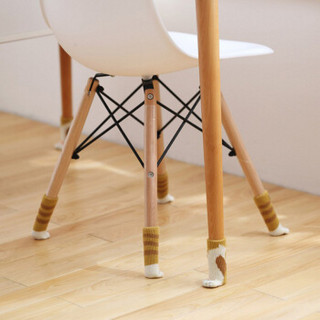 洛楚（Luxchic）猫咪肉球椅子脚套保护凳子脚套椅子脚垫双层加厚针织桌椅腿套 灰色条纹4只装
