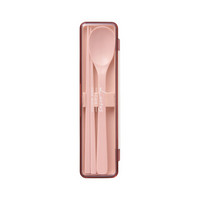 阿司倍鹭（ASVEL）筷子套装日式餐具旅行 便携式筷子勺子两件套带盒 粉色