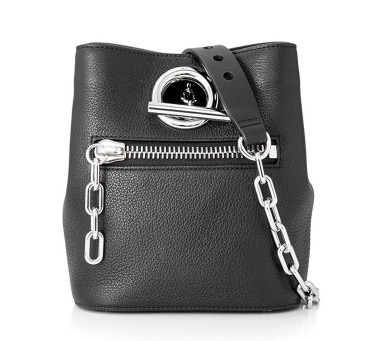 ALEXANDER WANG 亚历山大·王BLACK RIOT CROSSBODY系列 女士真皮拉链金属圆