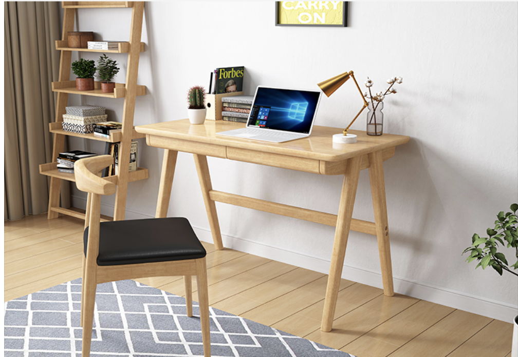 五岭 实木北欧简易书桌 0.8米单桌