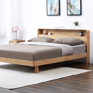 visawood维莎原木实木床橡木原木色低铺1200mm1900mm