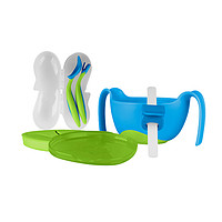 bbox澳洲宝宝婴儿B.BOX 三合一碗+ 叉勺套装（蓝绿）儿童餐具