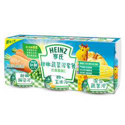 Heinz 亨氏 婴幼儿果泥套餐 甜嫩蔬菜C113g*3瓶 *4件