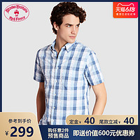 Brooks Brothers 布克兄弟 1000061785 男士修身短袖衬衫