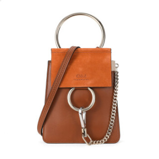 chloé 蔻依 faye系列 女士牛皮革斜挎手镯包 chc17ws320h2o 236 棕色