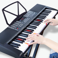 美科（MEIRKERGR）MK-288黑色智能带琴架 亮灯跟弹61键多功能智能教学电子琴儿童初学乐器 连接手机pad送琴架