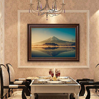 美誉度 装饰画 50*60cm 单幅 有外框 欧式沙发客厅背景墙壁画 简欧北欧美式风格墙画 富士山
