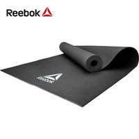 锐步（Reebok）瑜伽垫 赠绑带 男女瑜伽健身房专业防滑健身垫环保PVC高弹柔软地垫 RAYG-11022BK 黑色-4mm