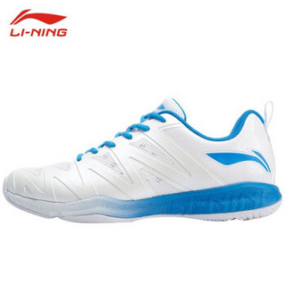 李宁（LI-NING）羽毛球鞋男款鹘鹰TD低帮缓震支撑羽毛球专业比赛鞋AYTP023-2 白蓝  41.5码（8.5）