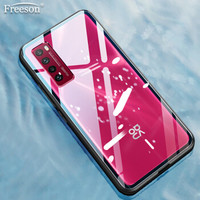 Freeson 华为nova7玻璃壳全包防摔硅胶软边手机壳保护套 钢化玻璃硬壳 透明